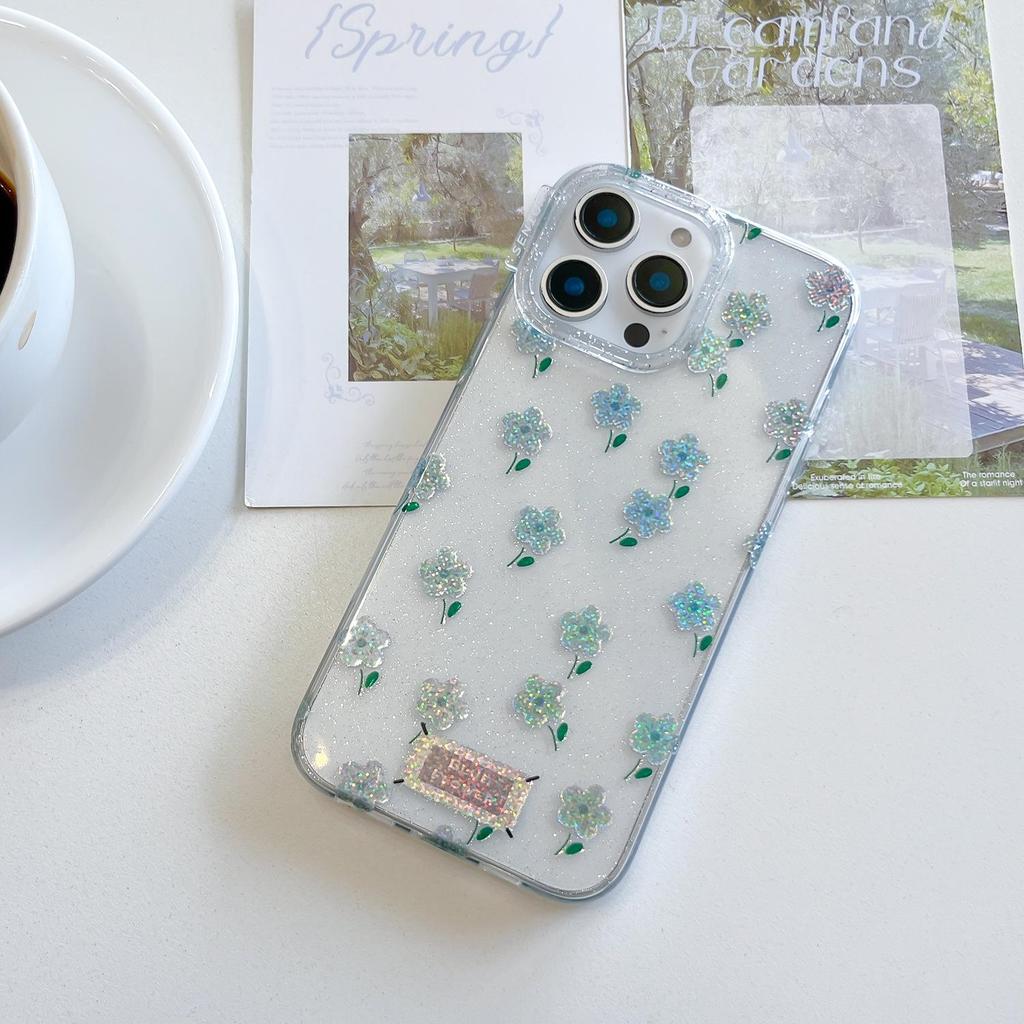Luanjin IMD Full-Screen Floral Case for iPhone 17 Pro / 15 Pro Max / 16 PM