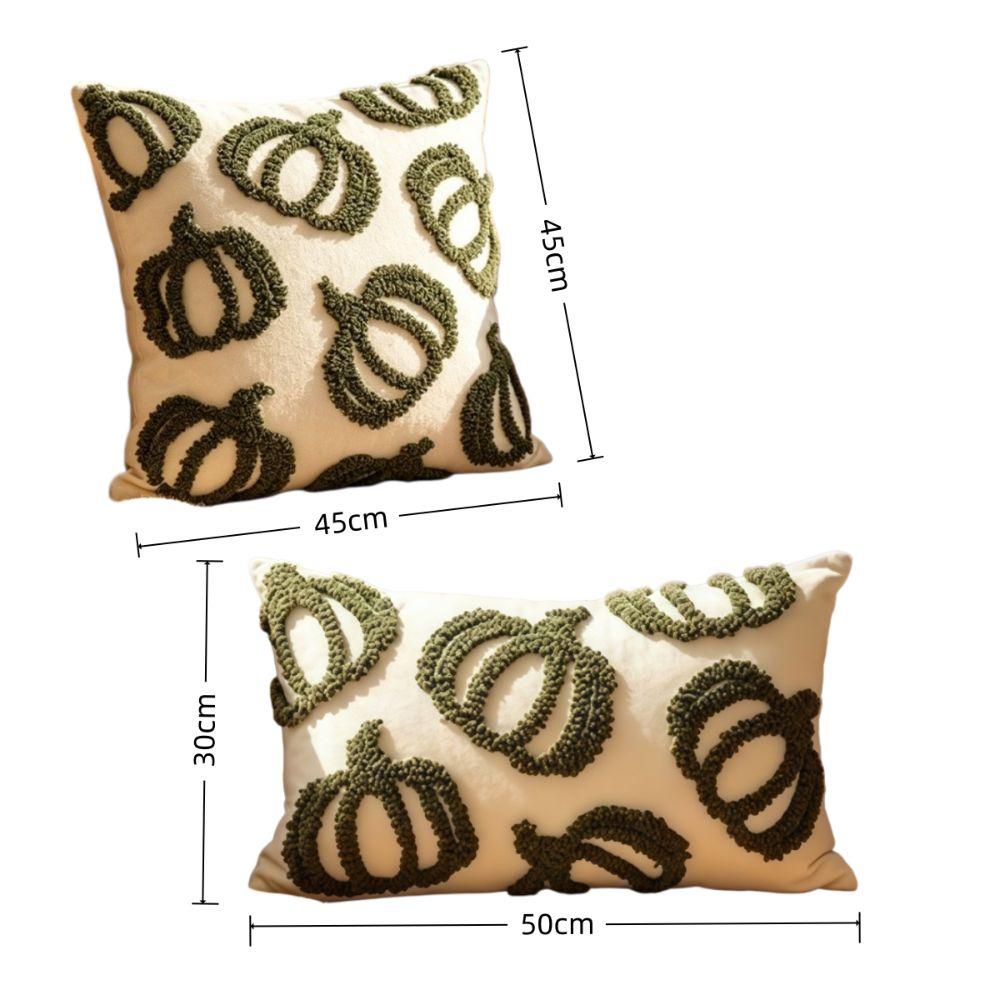 Zipper Closure Throw Pillow Covers Embroidered Pumpkin Fall Pillow Covers Autumn Decor