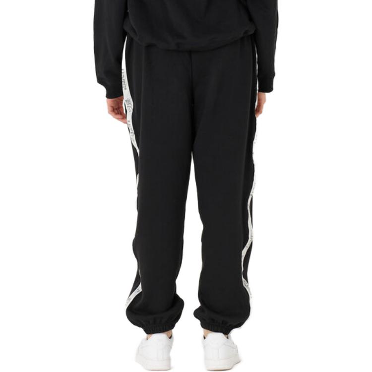 Levis Jednobarevné ohrnuté kalhoty středního pasu volného střihu pro ženy černé A3569-0006