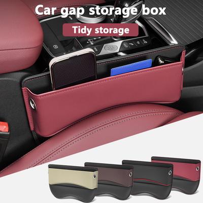 Universal Car Leather Seat Gap Organizer PU Auto Console Side Pocket Seat Crevice Storage Box Interior Accessory Car Interior