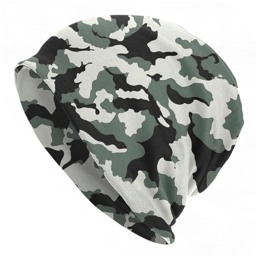 Camo Camouflage Caps Goth Men Women Street Skullies Beanies Hats Spring Warm Dual-use Bonnet Knitted Hat