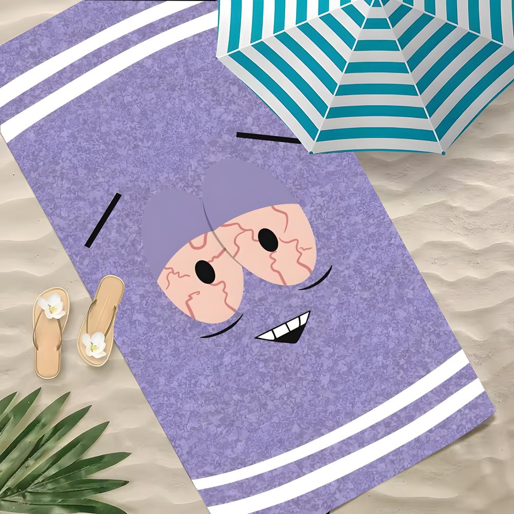 S-South Park Towel Polyester Beach Towel Quick Dry Sand Free Bath Towel For Summer Pool Travel Vacation