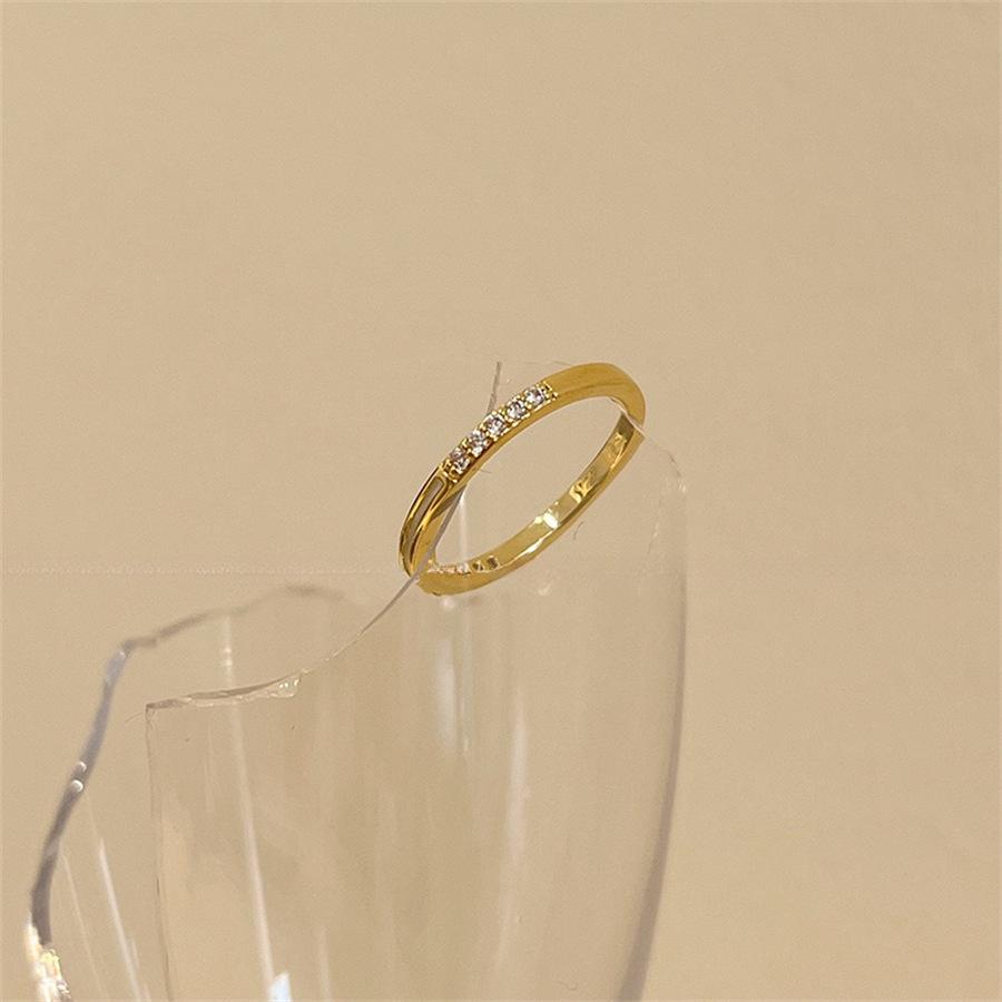 Li Luo Vintage Gold Gebürsteter 925 Sterling Silber Verstellbarer Damenring