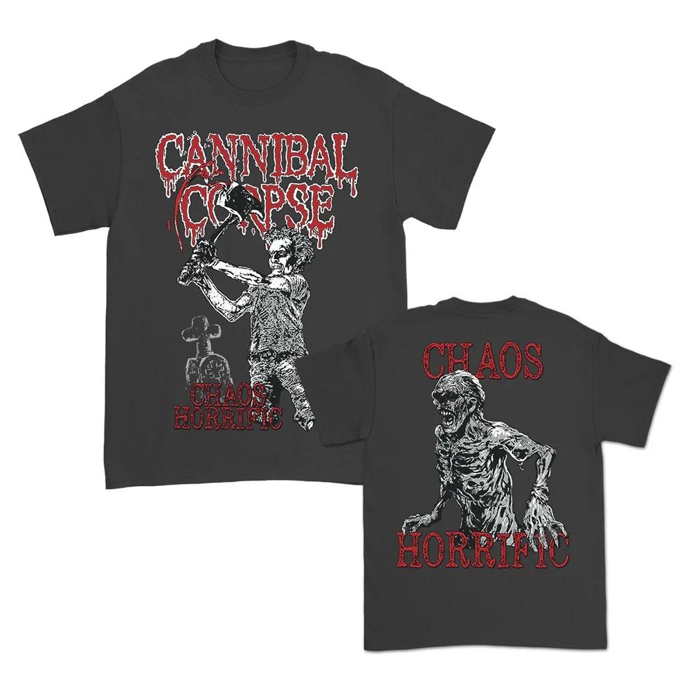 Camiseta Unisex con Estampado de Póster de Álbum de la Banda de Death Metal Cannibal Corpse Nueva de Verano Holgada Estilo Harajuku Cuello Redondo 100% Algodón