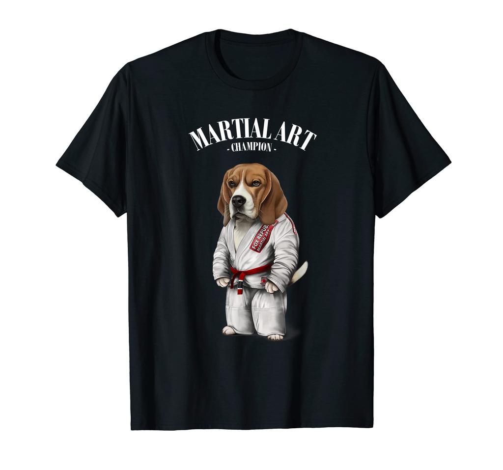 Beagle Dog Judo Gi Karate Aikido Martial Arts Muscle Training T-shirt