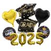 Abschluss-Saison Thema Aluminiumfolien-Ballon-Set Goldener Absolventenhut Feier Klassenzimmer Schulparty Dekoration