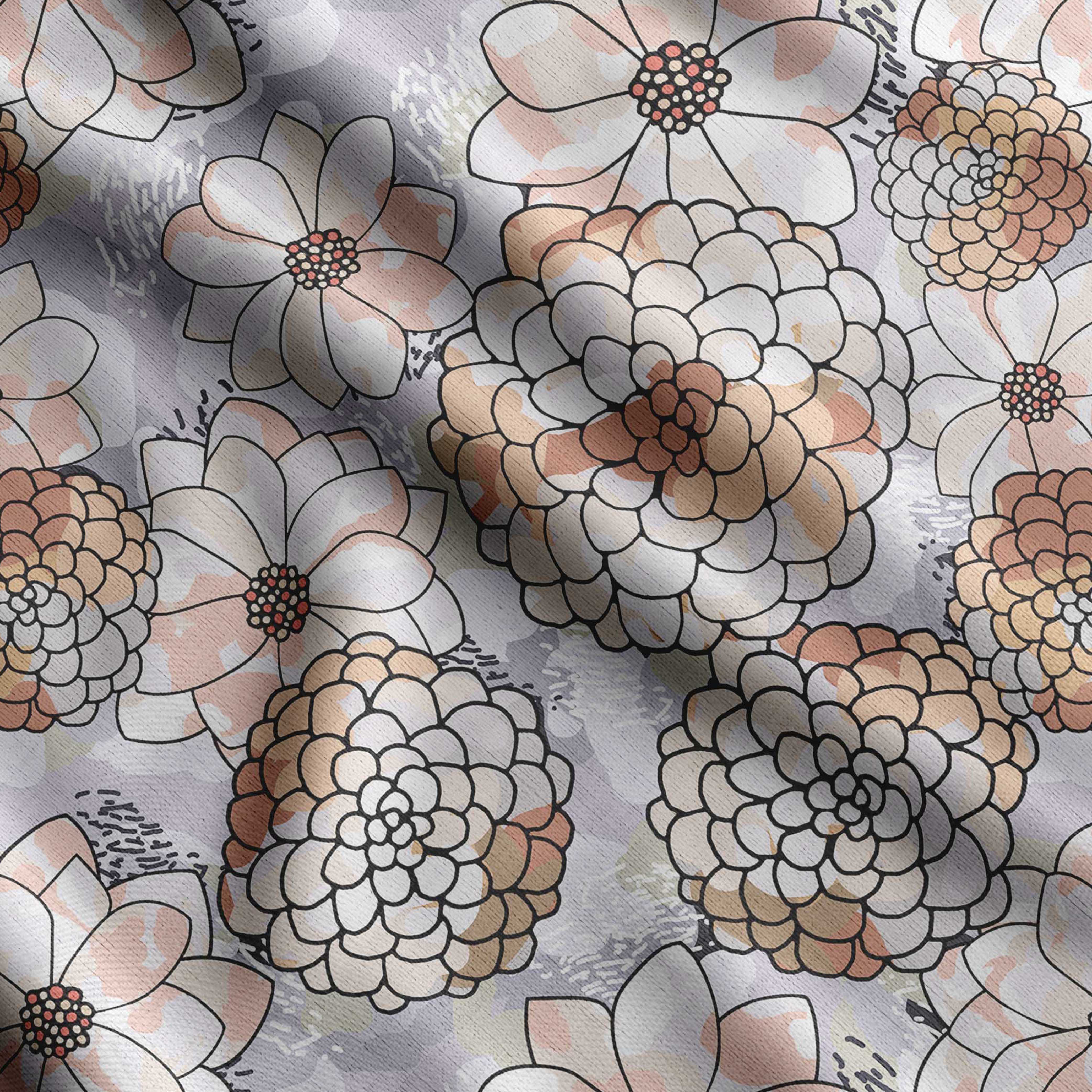 

Соймоі з квітковим принтом, бавовняна тканина для стьобання, що продається у дворі – шиття з бавовняної тканини середньої ваги шириною 42 дюйми 42 Inch Wide - Cotton Cambric коричневий