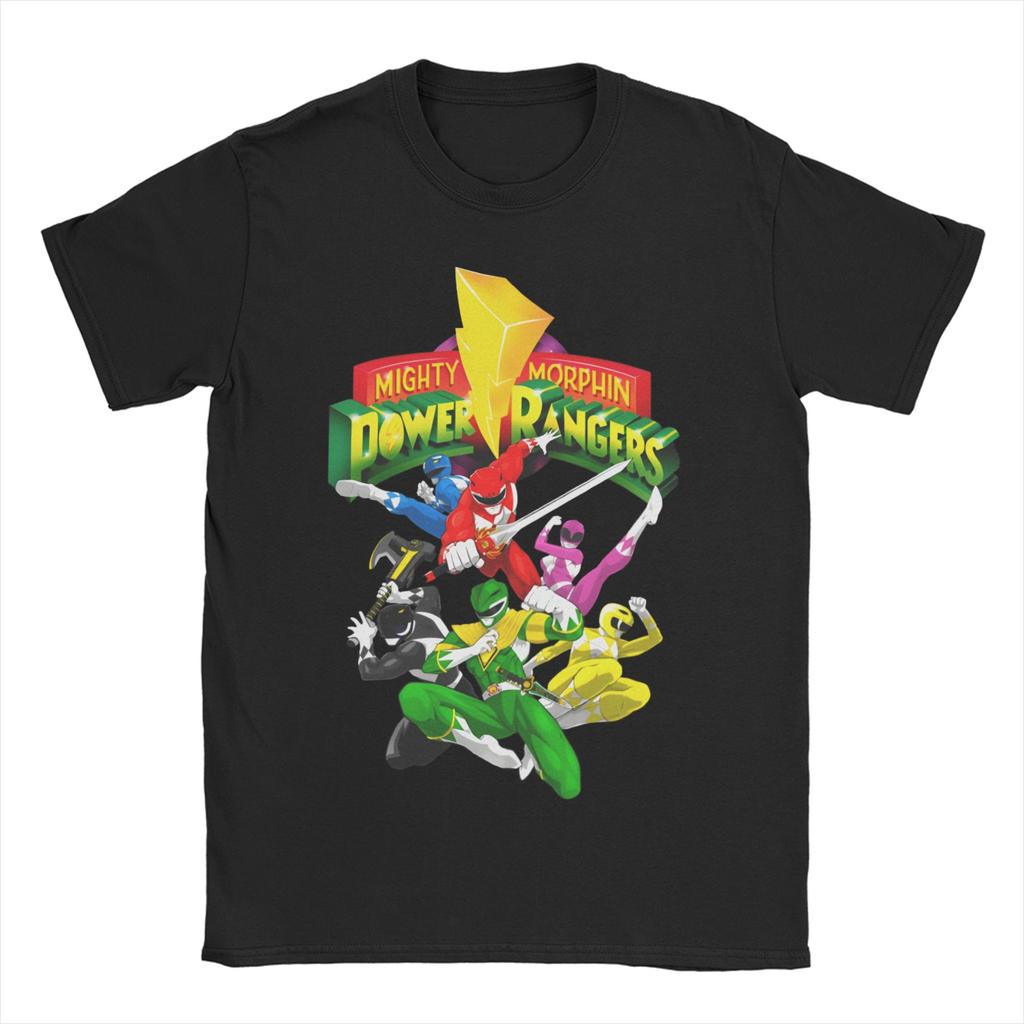 Unisex Unisex TShirt Power Rangers Fashion Pure Cotton Tees Short Sleeve T Shirts Crew Neck Tops Original