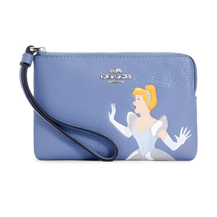 

Disney Coach Угловая молния 16 Сотрудничество с Золушкой Кожаный принт Молния Клатч Женский клатч Синий C3361-SVEW Basic Set (Bag+Dust Bag)