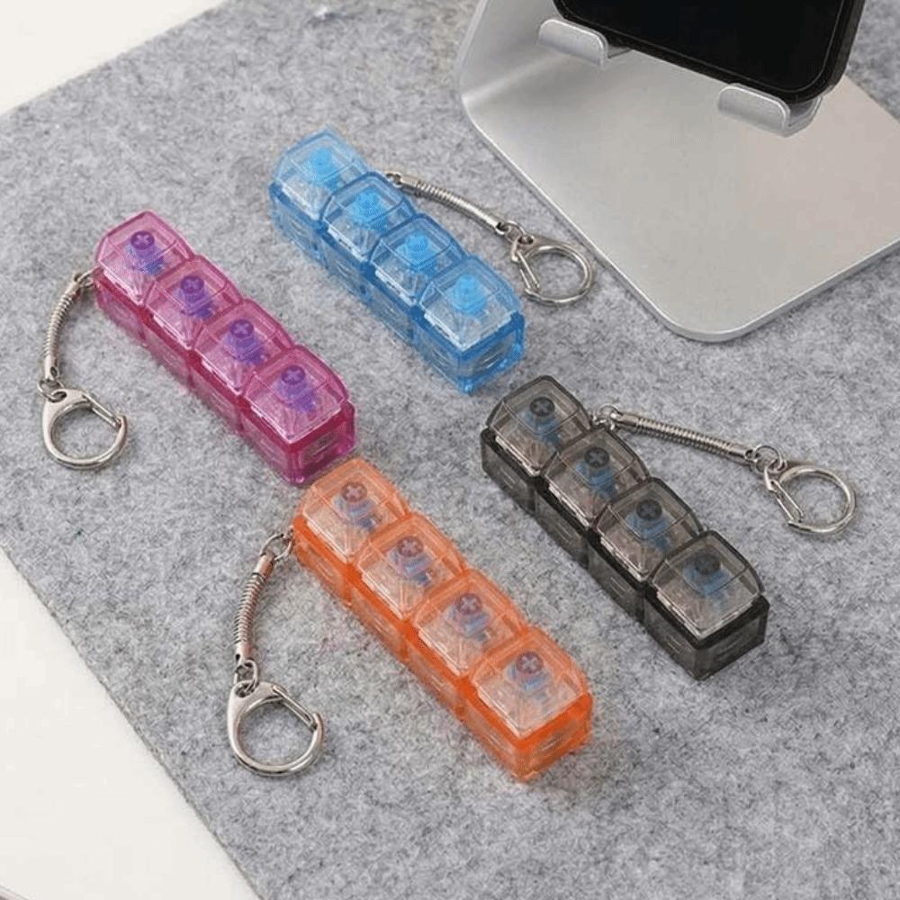Transparent Shaft Crystal Keycap Pendant Funny Mechanical Keyboard Keychain  Fingertip Gadget