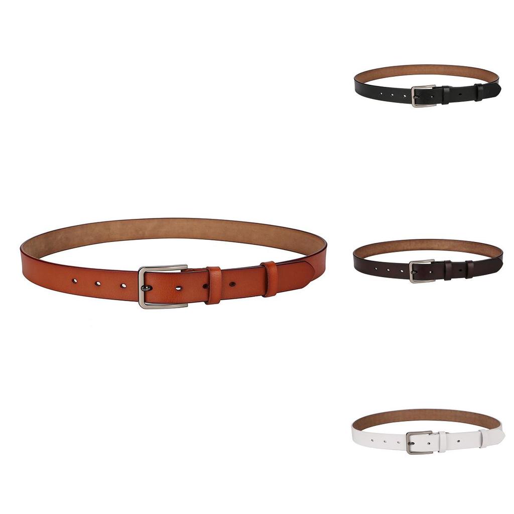 Genuine Leather Belt With Classic Pin Buckle For Casual And Formal Wear