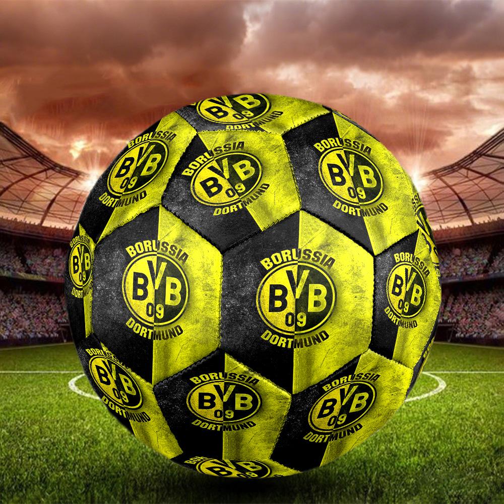 Pallone da Calcetto Indoor Borussia Dortmund Taglia 5 Colorato Per Tutte le Età Cucito a Macchina PVC Pronto per la Competizione Resistente Alto Rimbalzo