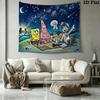 SquarePants Wall Tapestry Aesthetic Wall Hanging Printed Fabric Blanket Decorative Tapestries for Bedroom Living Room Home Decor