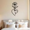 Large Floral Metal Wall Sculpture Laser Cut Iron Heart Base Heavy Duty Statement Art Home Decor Gift