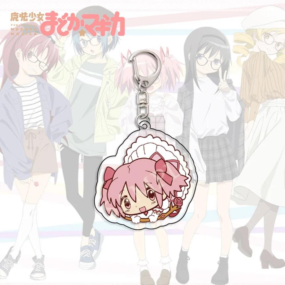 Kawaii Anime Puella Magi Madoka Magica Cosplay Schlüsselanhänger Kaname Madoka Niedliche Figur Anhänger Schlüsselanhänger Tasche SchlüsselRing Ventilator Sammeln Geschenk