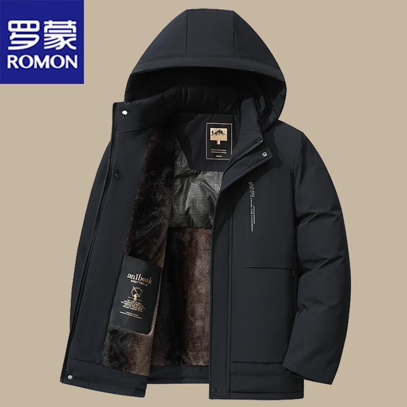 ROMON Men's Detachable Hood Padded Winter Jacket
