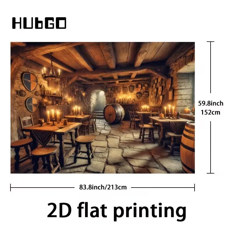 2D Mittelalterliche Fantasy Tavernen Kulisse - LARP Cosplay Fotokabinen Hintergrund