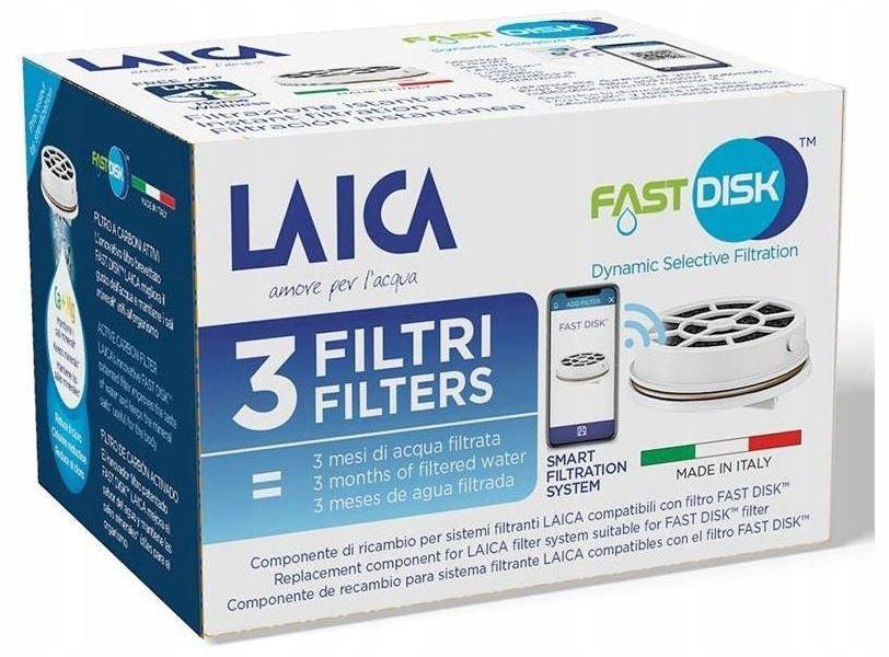LAICA FAST DISK Wasserfilter 3 Stück. Filterkartuschen für Filterflaschen und Karaffen