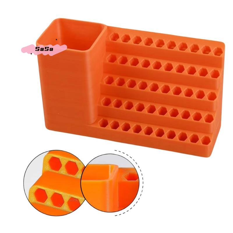 S-1Pc Screwdriver Head Storage Toolbox Hole Board Screwdriver Stand Hex Shank Organiser Drill Holder 50 Holes Bit Organiser