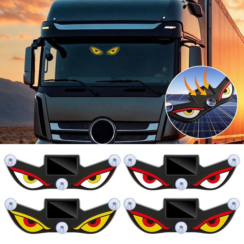 Solar Powered Suction Cup Car Neon Light Wireless Demon Eye LED Ambient Light USB Rechargeable Atmosphere Breathing Lamp Decor