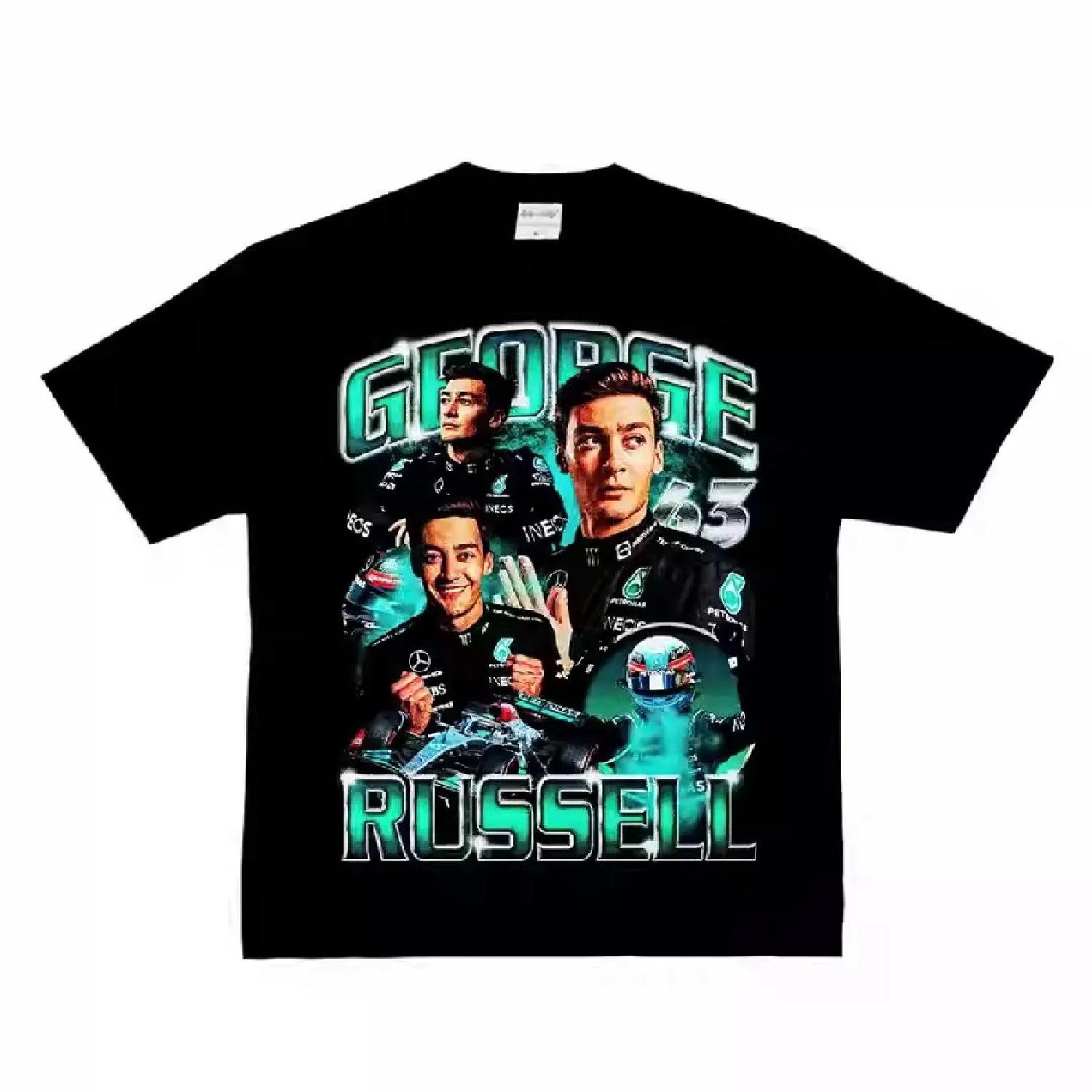 Джордж Расселл Джордж Расселл F1 Формула Гонки Американская Улица Хлопок Мужская Женская Нишевая Футболка с Короткой Рукавой Топ S разноцветный