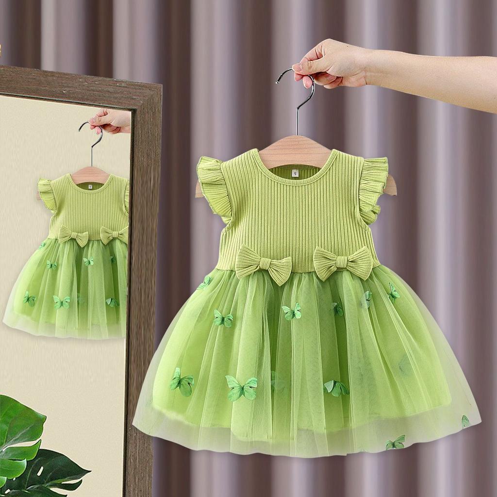 Girl Princess Dress Summer Dress Butterfly Mesh Princess Dress Korean Girl Dress