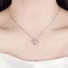 Micro Inlaid Zircon Cross Necklace and Earring Suit Minority Simple