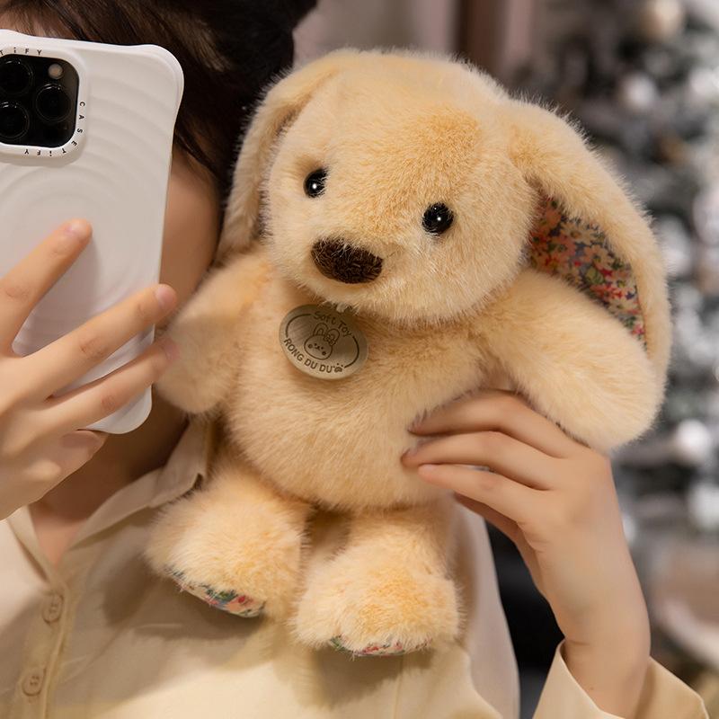 Floral Sagging Rabbit Plush Toy Long Ears Little White Rabbit Doll Floral Rabbit Rabbit Doll Children Comfort Doll Gift