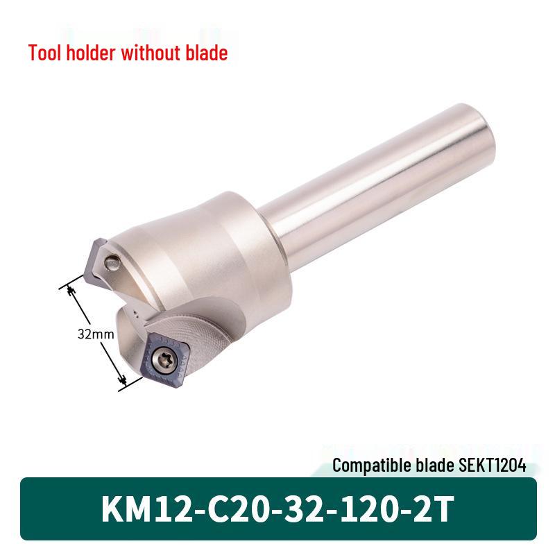 KM12 Right-Angle Milling Arbor with R0.8 Cutter Head, C20 Straight Shank, and C16 R5 Head for Turret Milling Machine