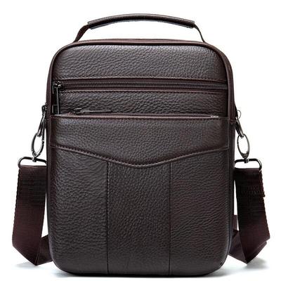 Li Shen Men's Retro Leather Vertical Shoulder Bag