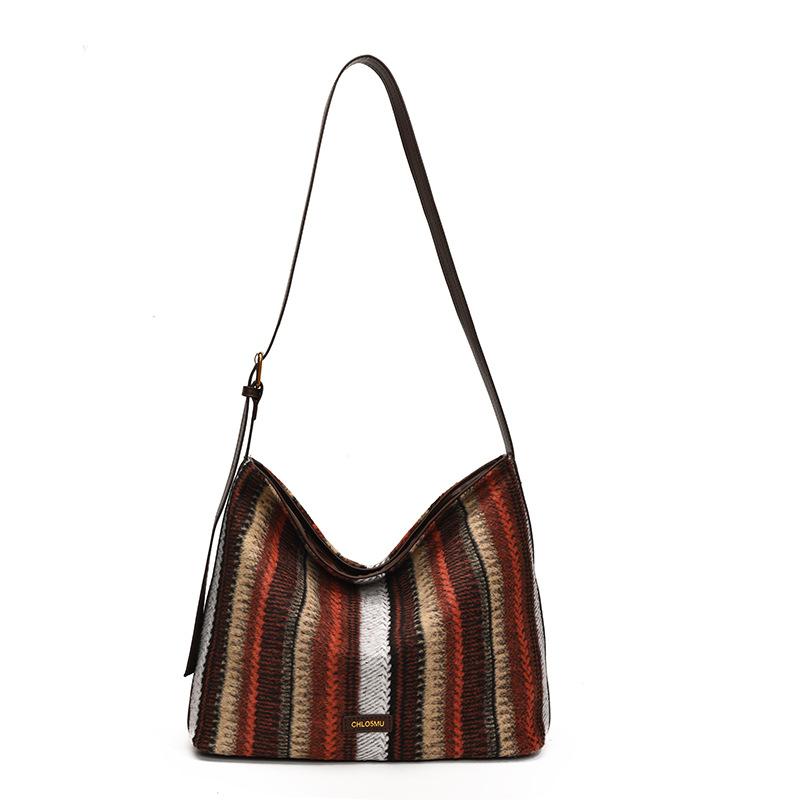 Fashion Casual Contrasting Tote Bag New Casual Versatile Large-capacity Shoulder Bag