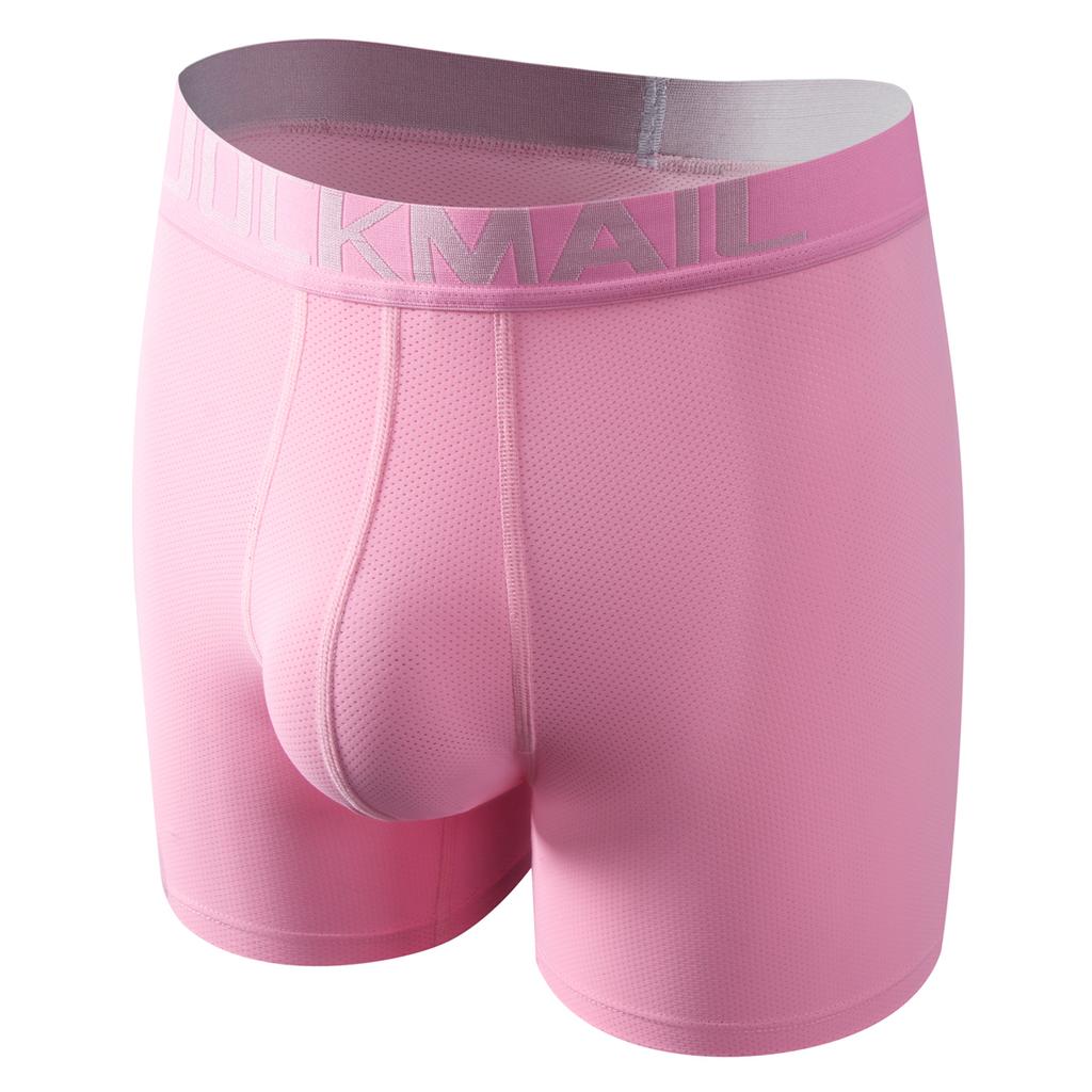 Boxer JOCKMAIL atmungsaktive Mesh-Unterhose mit langen, flachen Ecken, niedrige Taille, Sport-Hodensack für bequeme Boxershorts, tägliche Freizeit, bequeme Badehose
