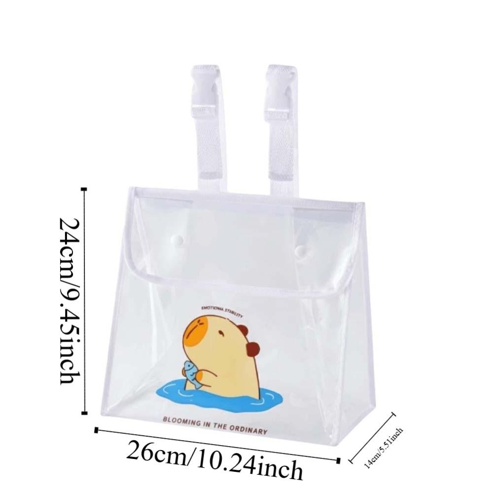 Adjustable Strap Transparent Front Hanging Bag Lightweight PVC Square Waterproof Pouch Large Capacity Universal PVC Storage Pack