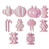 Cross-border new products pink candy cane lollipop Christmas tree wooden pendant birthday party outdoor decoration