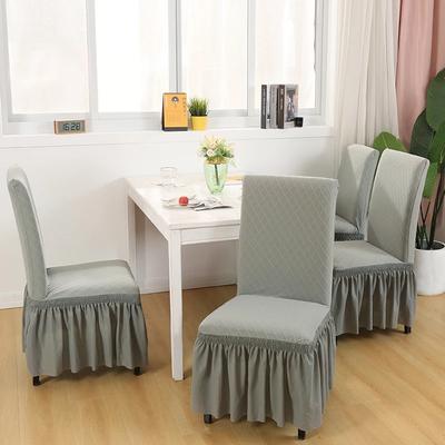 Esszimmerstuhlbezüge mit Rüschenrock Dehnbarer Spandex Verdickter Jacquard Universal Passform Esszimmerstuhl Überzug für Zuhause