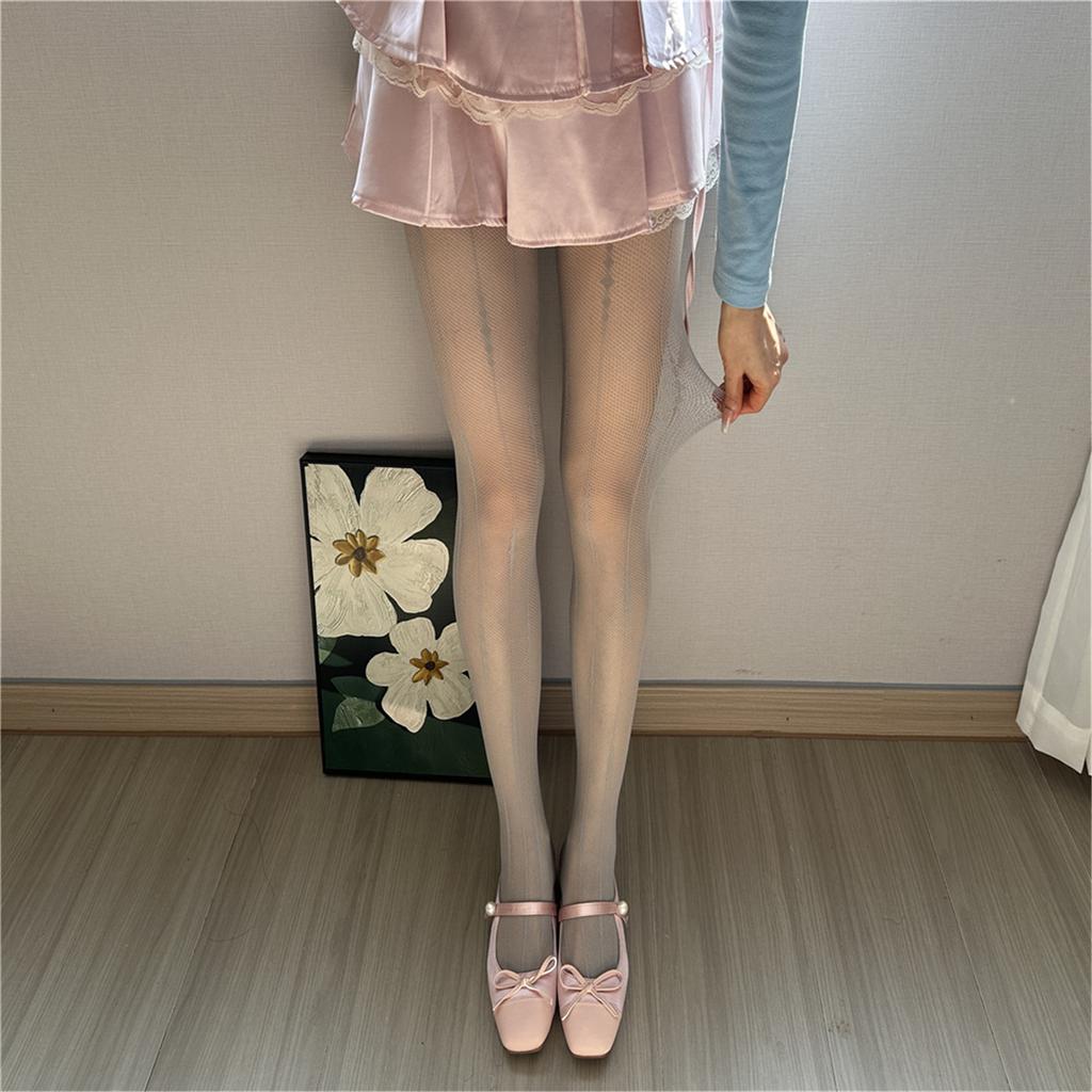 Women Lace Patterned Fishnet Tights High Waist Fishnets Leggings Net Stockings Pantyhose Thigh High Stockings Hosiery