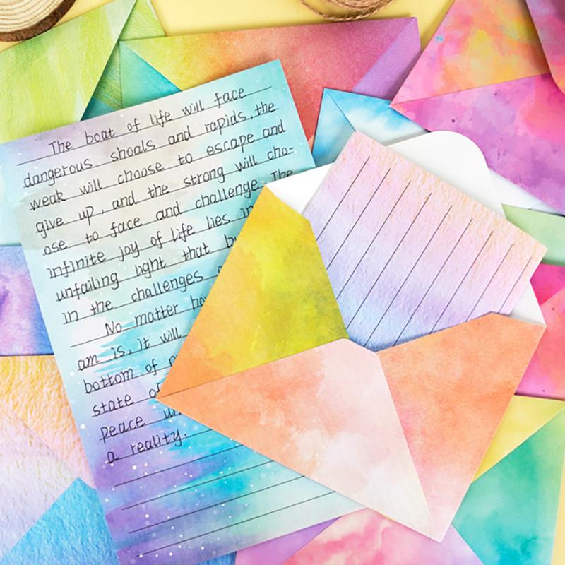160-Piece Stationery Set: 50 Double-Sided Papers + 50 Envelopes + 60 Dot Stickers 10 Designs All-in-One Writing Kit