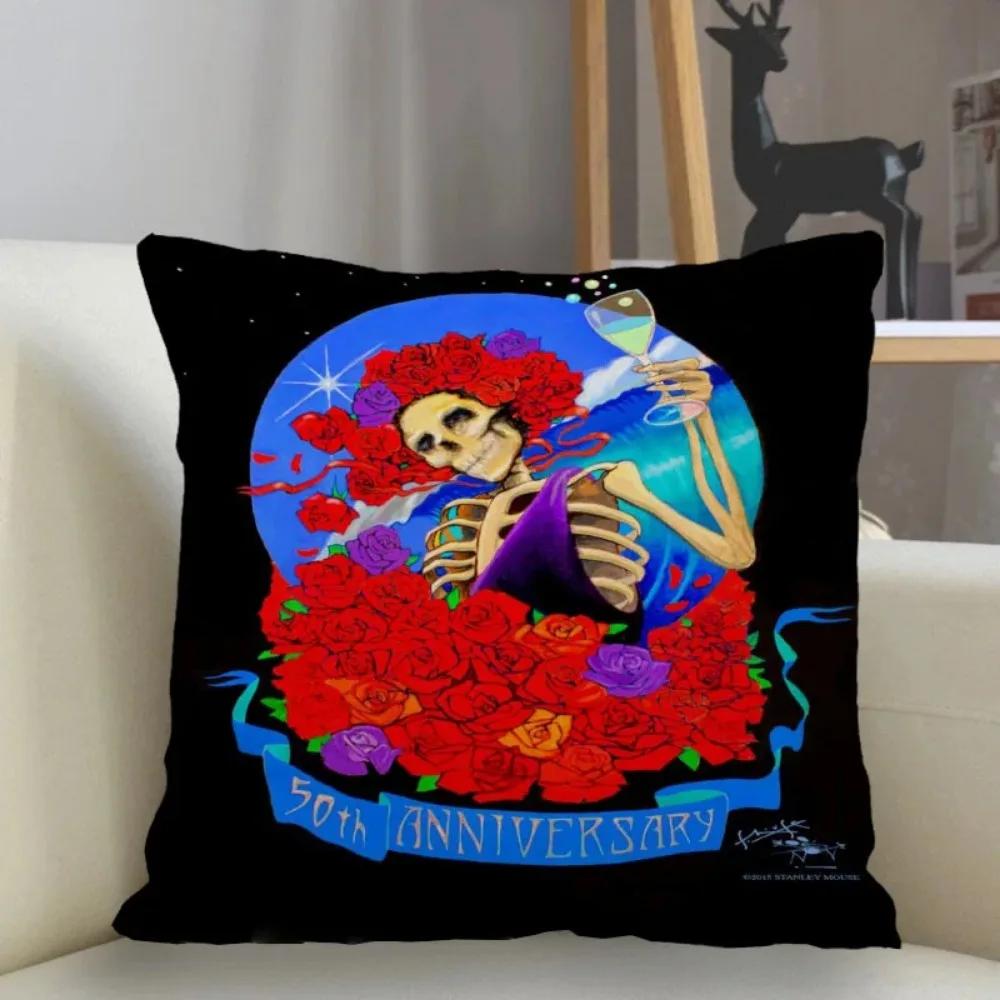 Poszewka na poduszkę Grateful Dead Dekoracja domu 45x45cm Zapinana na zamek kwadratowa poszewka na poduszkę Poszewka na poduszkę do rzucania