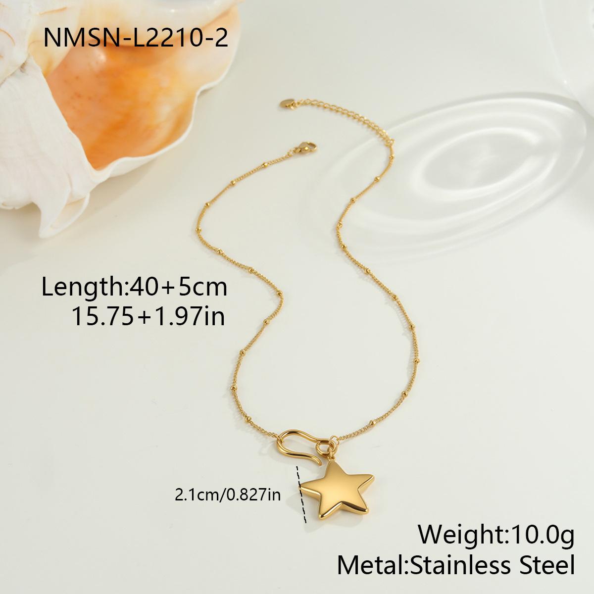 GEMCHIC Women s Gold Star Pendant Necklace Stainless Steel Geometric Choker Chain Fashion Sweet Cool Style Jewelry Gift