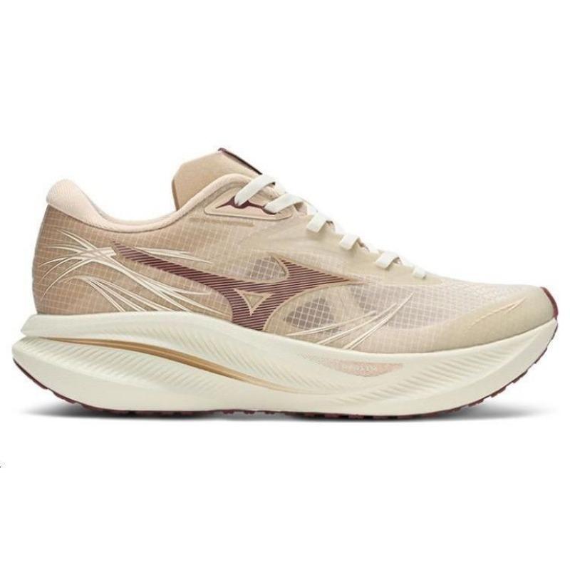 Mizuno PI PLUS unisex low-top lace-up casual sneakers with TPU mesh upper, shock-absorbent & wear-resistant white red D1GH240301