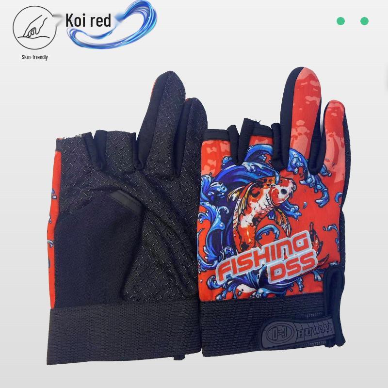 Quick-Dry Sun Protection Fishing Gloves, Three-Fingerless, Breathable & Anti-Prick for Outdoor Sea & Fly Fishing