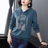 Sweatshirt women's spring and autumn thin new loose long-sleeved base shirt plus-size hooded jacket trendy