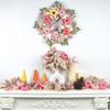 5.58ft Pink Fall Garland Artificial Maple Leaf Vine Garland with Pumpkins for Autumn Thanksgiving Mantel Fireplace Porch Indoor Outdoor Decor