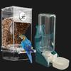 No Mess Bird Feeder Water Dispenser Set, SHGNUY Automatic Transparent Parrot Feeder Acrylic Parrot Food Container Drinker Cage Accessories for Small