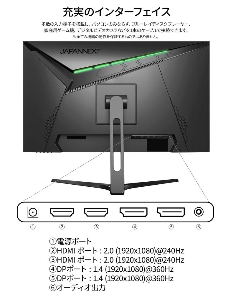 Herní monitor JAPANNEXT, 360 Hz, 1 ms, rozlišení Full HD 1920 x 1080, IPS panel, úhel osvětlení, 27 palců (HDMI/DisplayPort/VESA kompatibilní/modrá