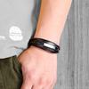 Trendy Men Jewelry Popular Black Color Genuine Leather Bracelet Multi-layer Design Charm Cuff Bangle For Handsome Boy Gift