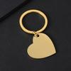 Slanted Peach Heart Stainless Steel Keychain with UV Color Printing - Perfect for Engraving and Festival Gifts.
