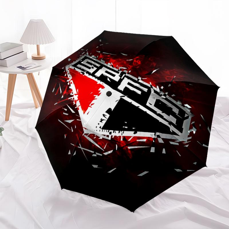 Printed São Paulo FC Logo Folding Umbrella,Outdoor,Leisure,And Travel Umbrella,Durable Umbrella Fabric,Birthday And Holiday Gift