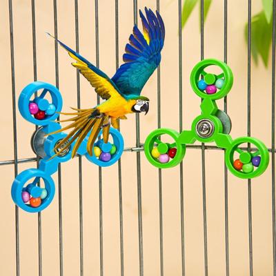 Yousheng Pet Chew Toy Strong Suction Cup Fixation Bird Cages Colorful Ball Design 360-Degree Rotation Stress Relief Interactive Parrot