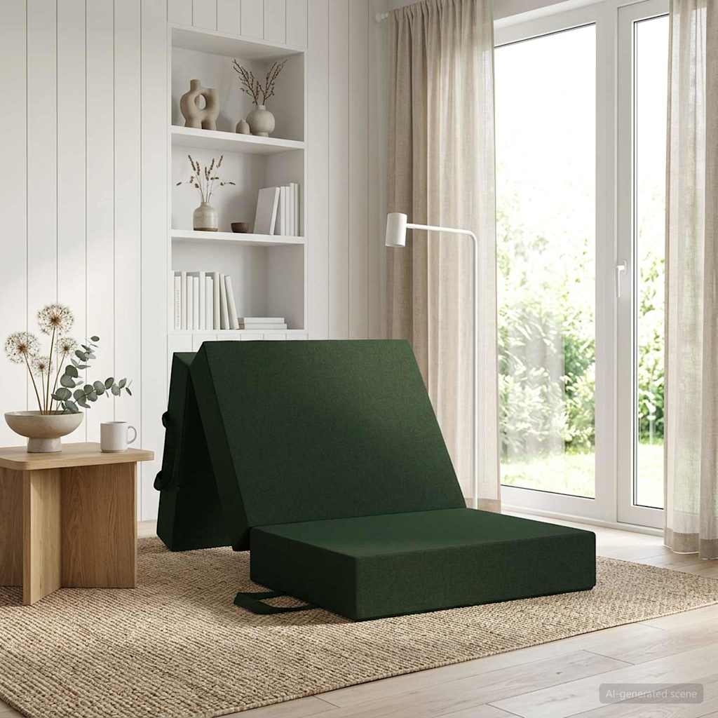 Folding Sofa Bed 75 x 63 x 45 cm Dark Green
